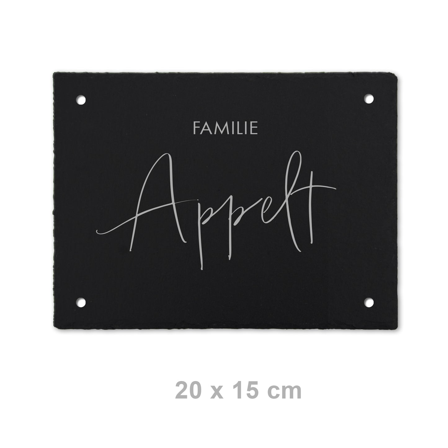 Namensschild aus Schiefer - Gravur Motiv APPELT - Jeske Design