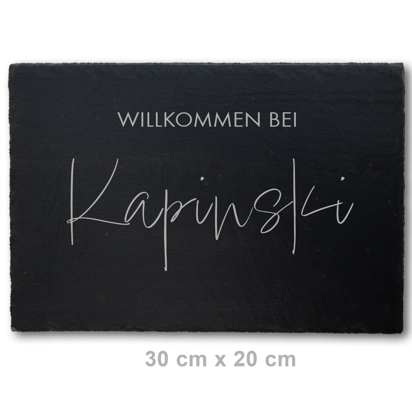 Namensschild aus Schiefer - Gravur Motiv APPELT - Jeske Design