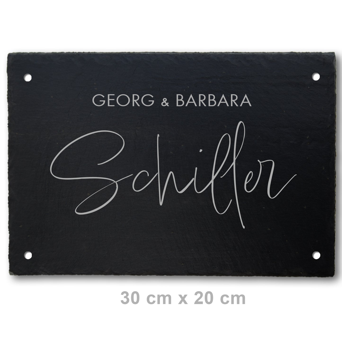 Namensschild aus Schiefer - Gravur Motiv APPELT - Jeske Design