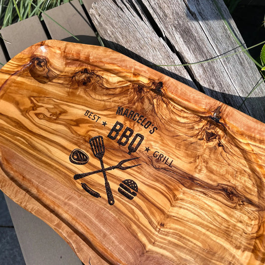 Best BBQ Grill - Personalisiertes Olivenholzbrett mit Gravur - Jeske Design