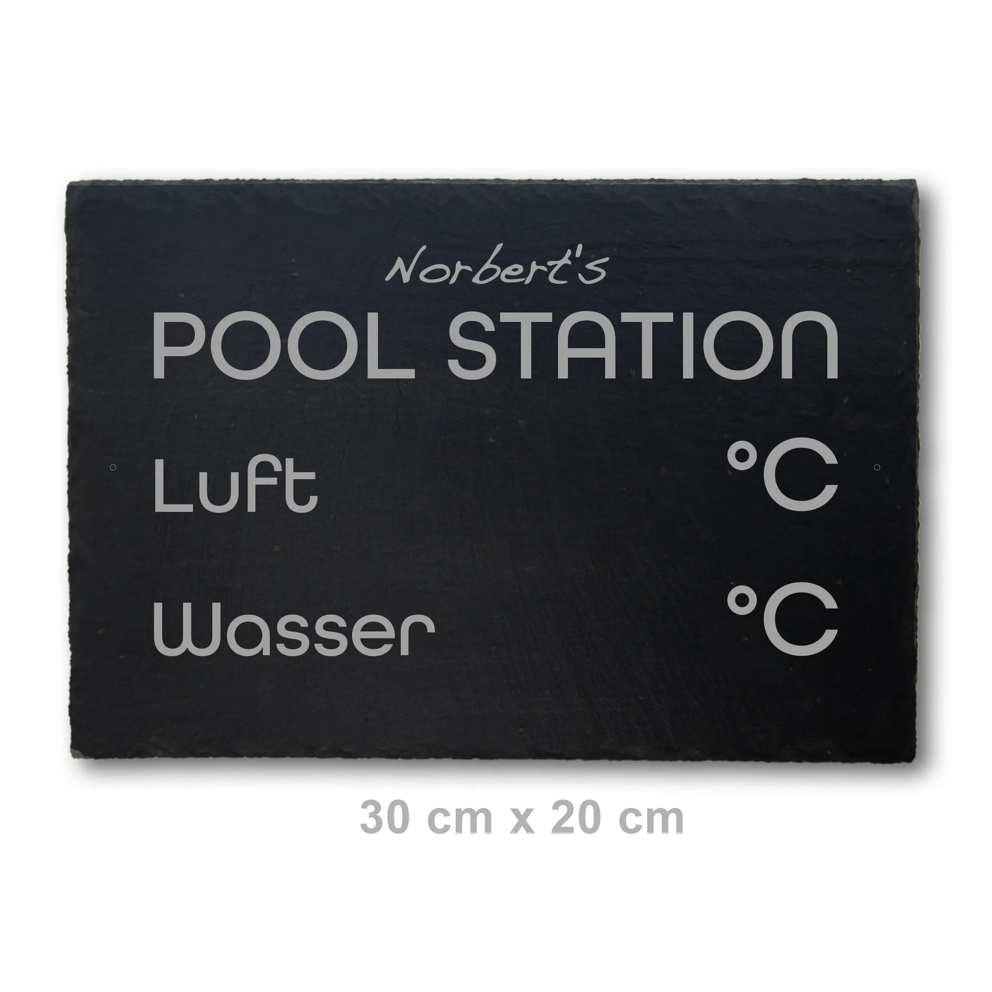 POOL STATION - personalisiertes Schieferschild für den eigenen Spa-Bereich - Jeske Design