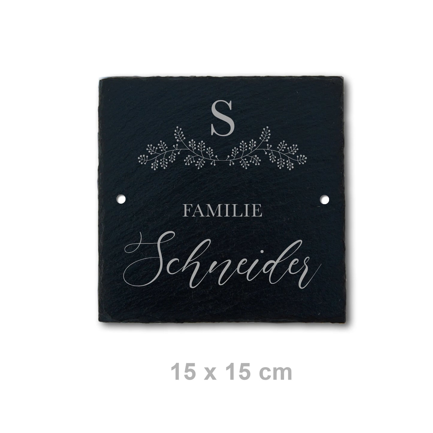Türschild aus Schiefer - Gravur Motiv MONOGRAM - Jeske Design