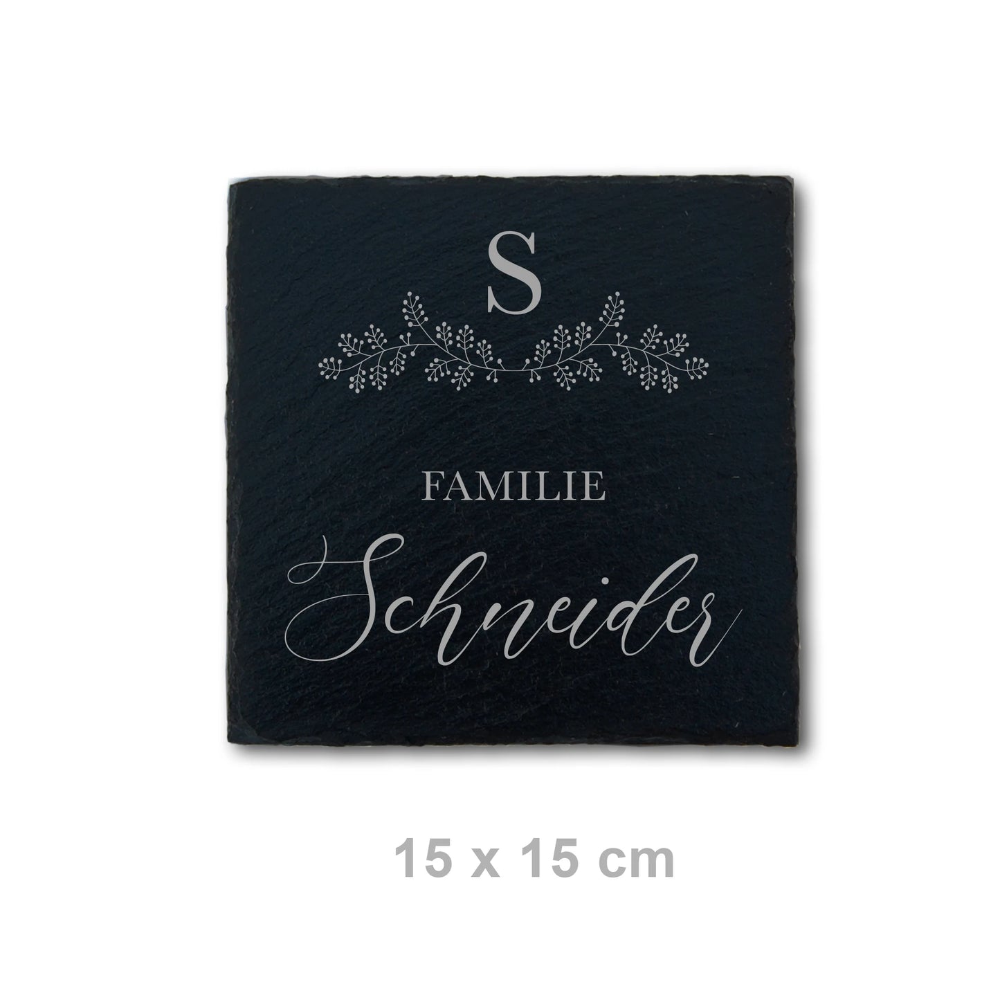 Türschild aus Schiefer - Gravur Motiv MONOGRAM - Jeske Design