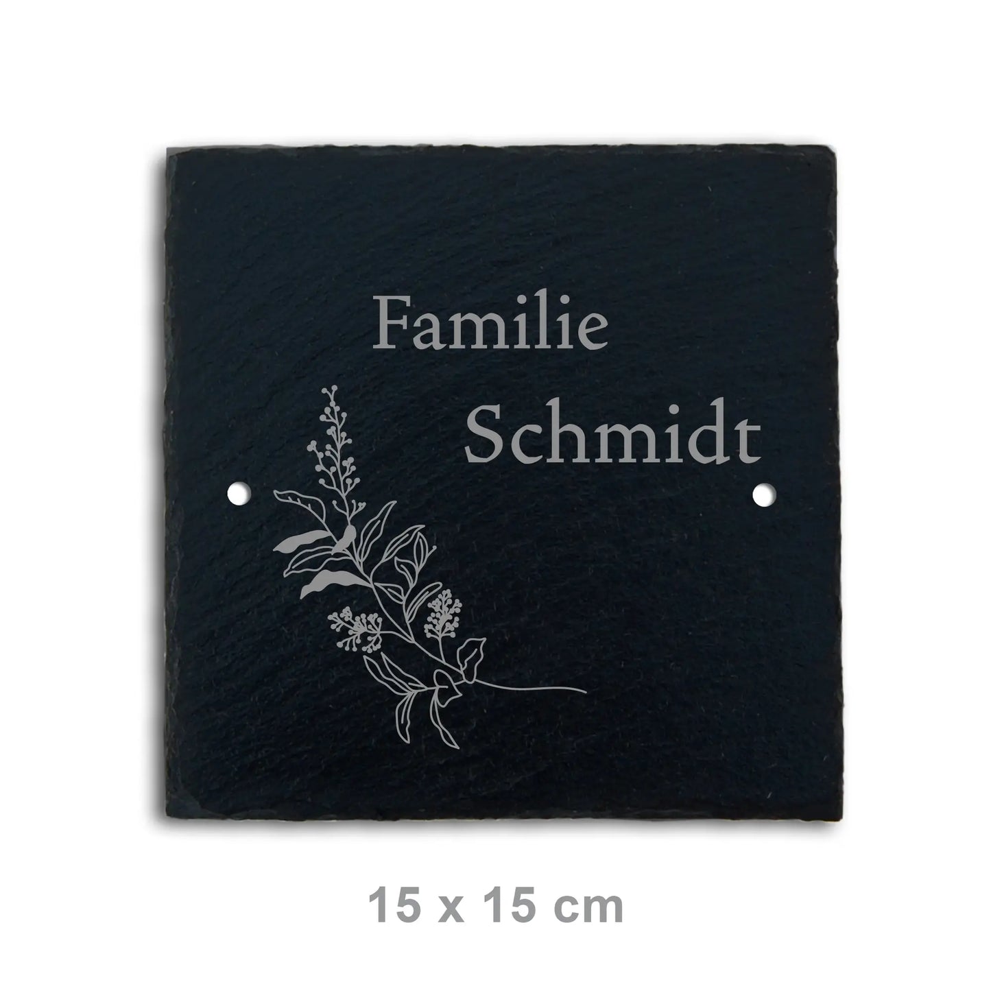 Türschild aus Schiefer - Gravur Motiv HERBAL - Jeske Design