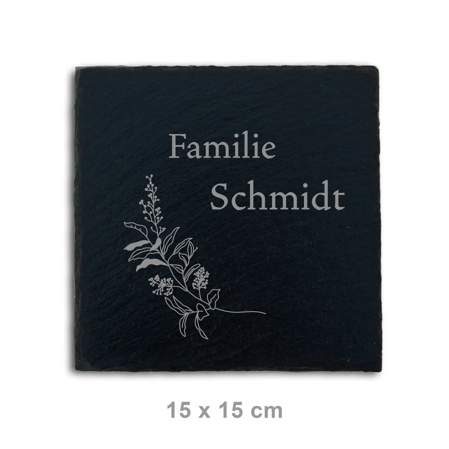 Türschild aus Schiefer - Gravur Motiv HERBAL - Jeske Design