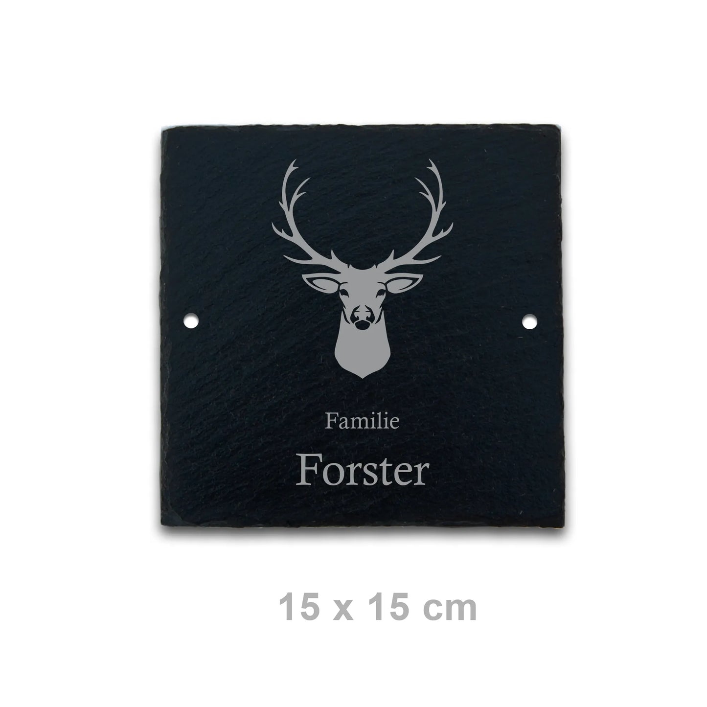 Türschild aus Schiefer - Motiv HIRSCH - Jeske Design