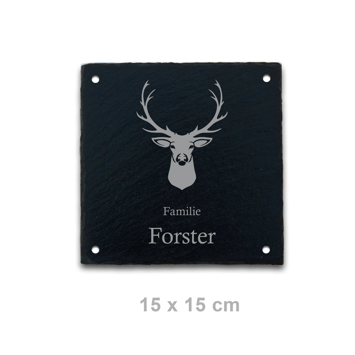 Türschild aus Schiefer - Motiv HIRSCH - Jeske Design