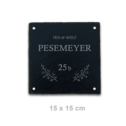 Türschild aus Schiefer - Gravur Motiv POSCHMANN - Jeske Design