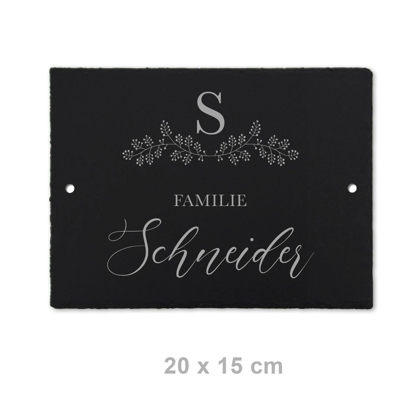 Türschild aus Schiefer - Gravur Motiv MONOGRAM - Jeske Design