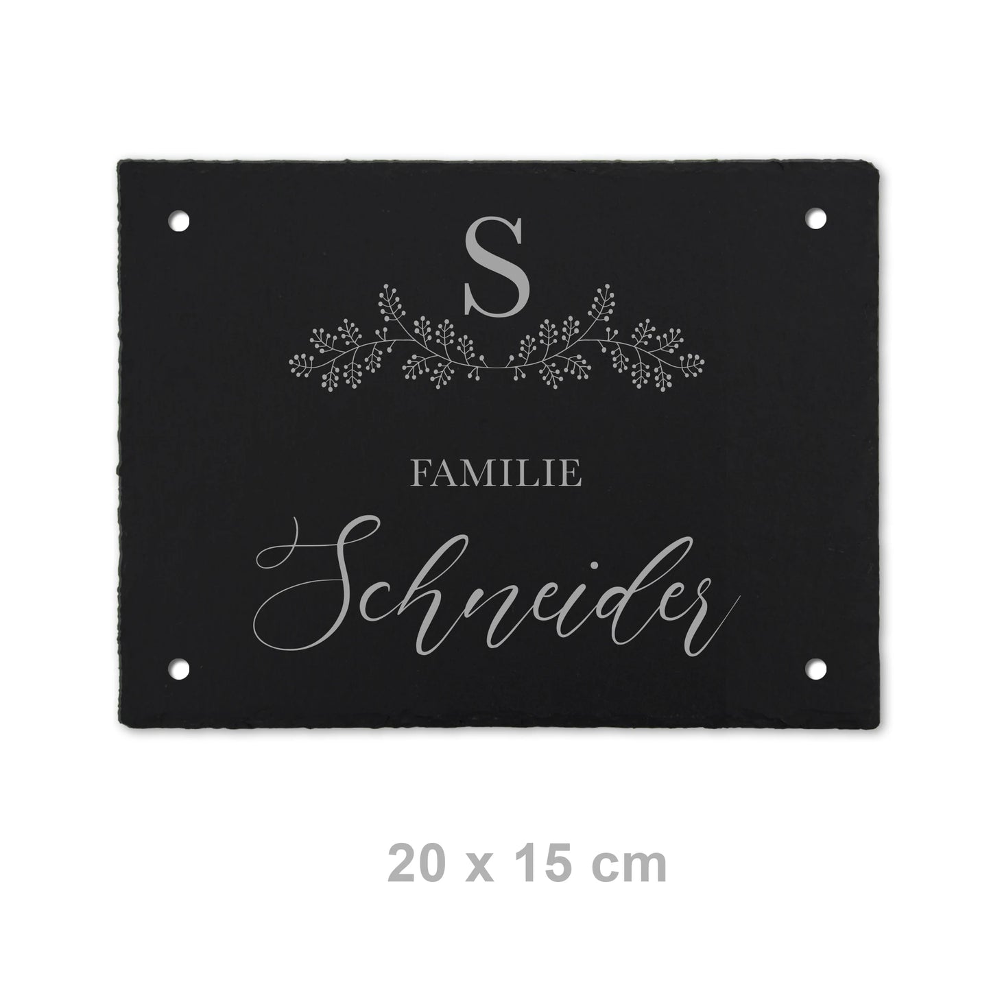 Türschild aus Schiefer - Gravur Motiv MONOGRAM - Jeske Design