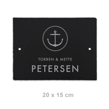 Schiefer Türschild - maritimes Motiv ANKER - Jeske Design