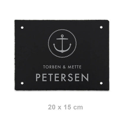 Schiefer Türschild - maritimes Motiv ANKER - Jeske Design