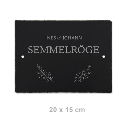 Türschild aus Schiefer - Gravur Motiv POSCHMANN - Jeske Design