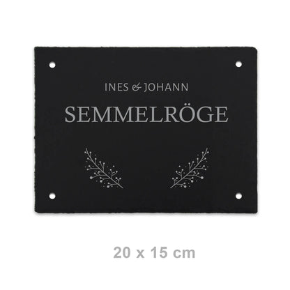 Türschild aus Schiefer - Gravur Motiv POSCHMANN - Jeske Design