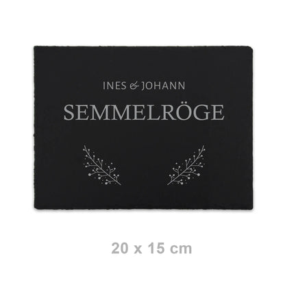 Türschild aus Schiefer - Gravur Motiv POSCHMANN - Jeske Design