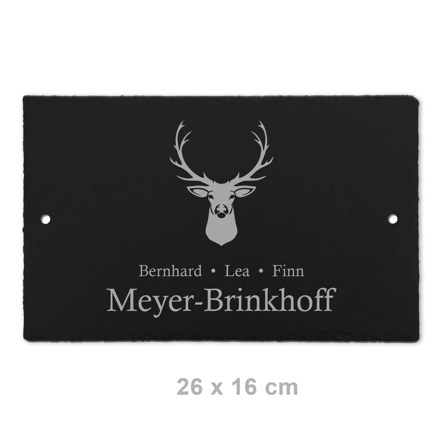 Türschild aus Schiefer - Motiv HIRSCH - Jeske Design