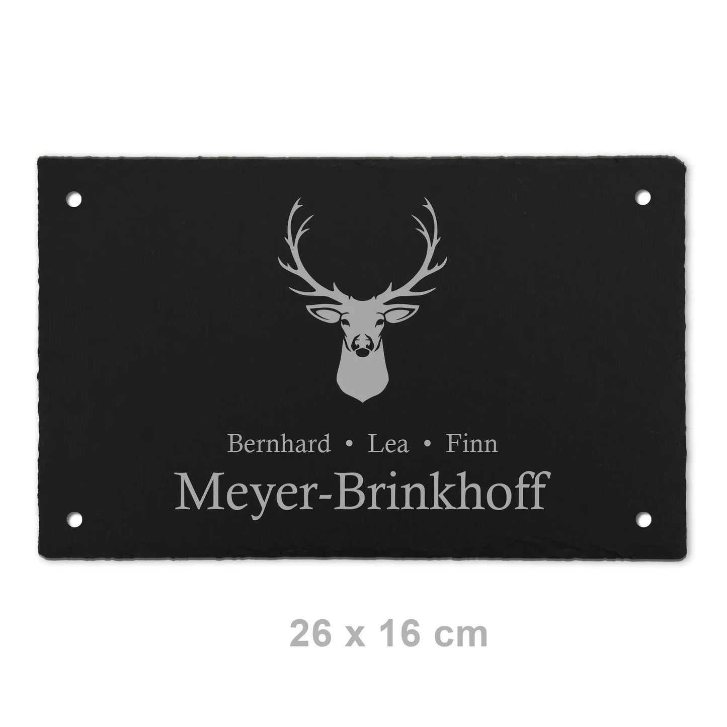 Türschild aus Schiefer - Motiv HIRSCH - Jeske Design
