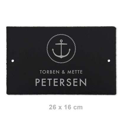 Schiefer Türschild - maritimes Motiv ANKER - Jeske Design