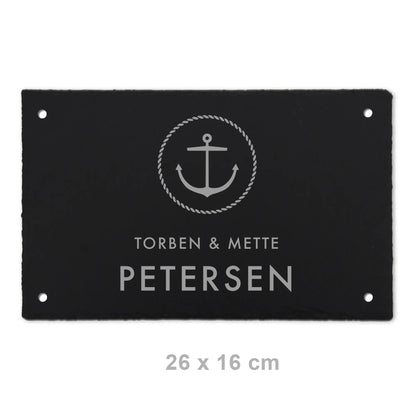 Schiefer Türschild - maritimes Motiv ANKER - Jeske Design
