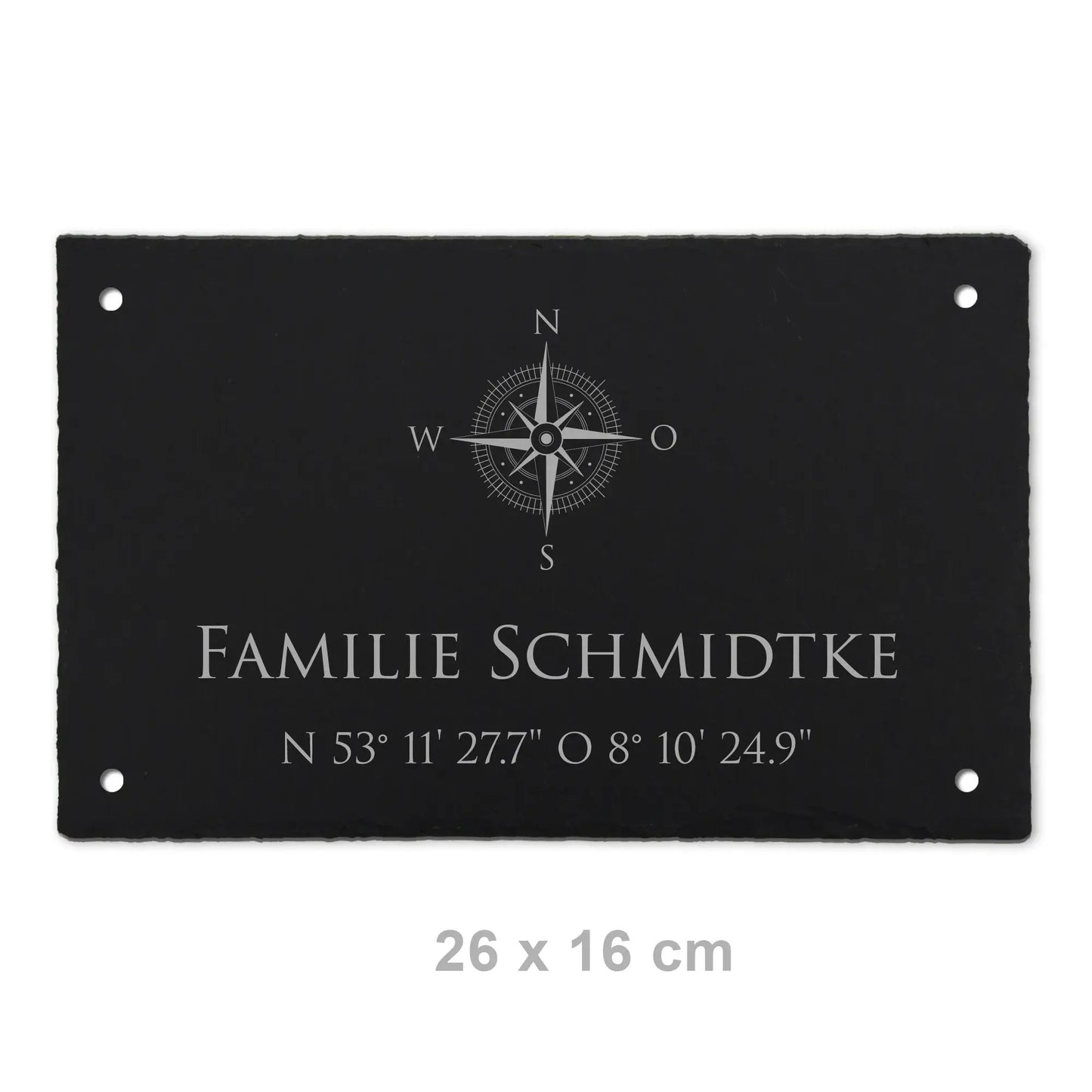 Schiefer Türschild - Motiv KOMPASS - Jeske Design
