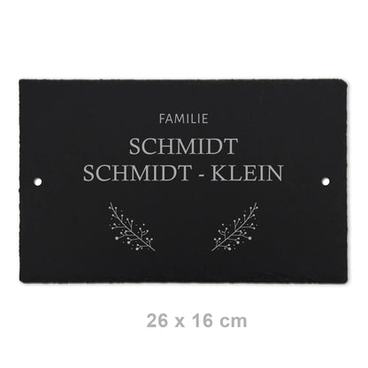 Türschild aus Schiefer - Gravur Motiv POSCHMANN - Jeske Design