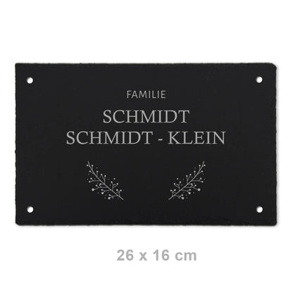 Türschild aus Schiefer - Gravur Motiv POSCHMANN - Jeske Design