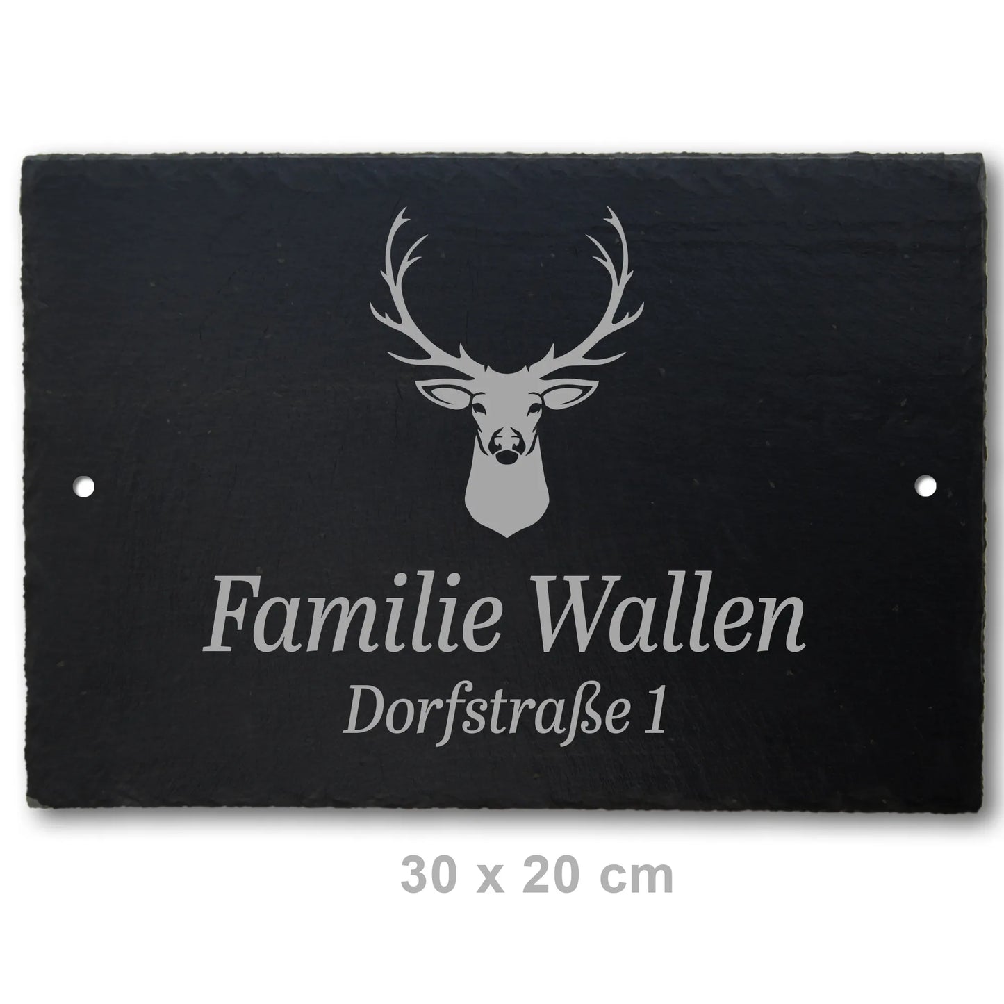Türschild aus Schiefer - Motiv HIRSCH - Jeske Design