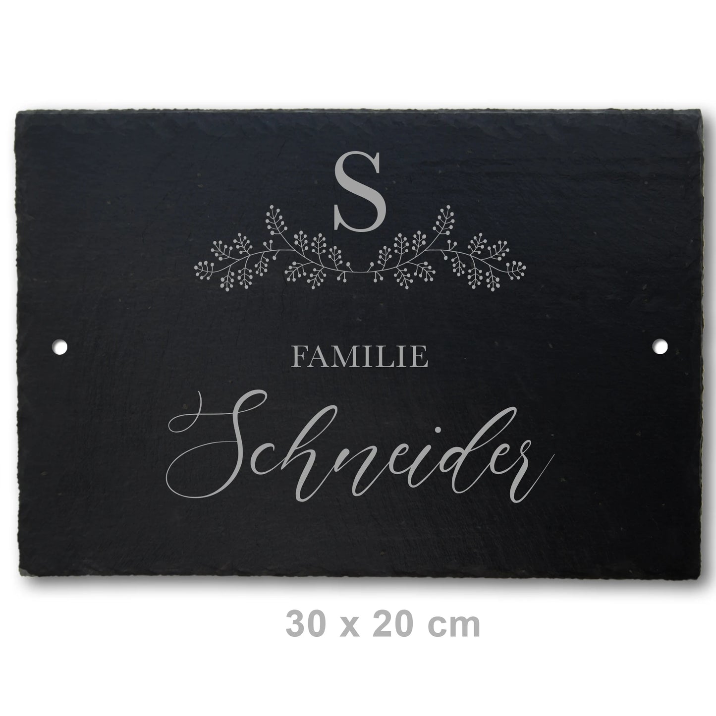 Türschild aus Schiefer - Gravur Motiv MONOGRAM - Jeske Design