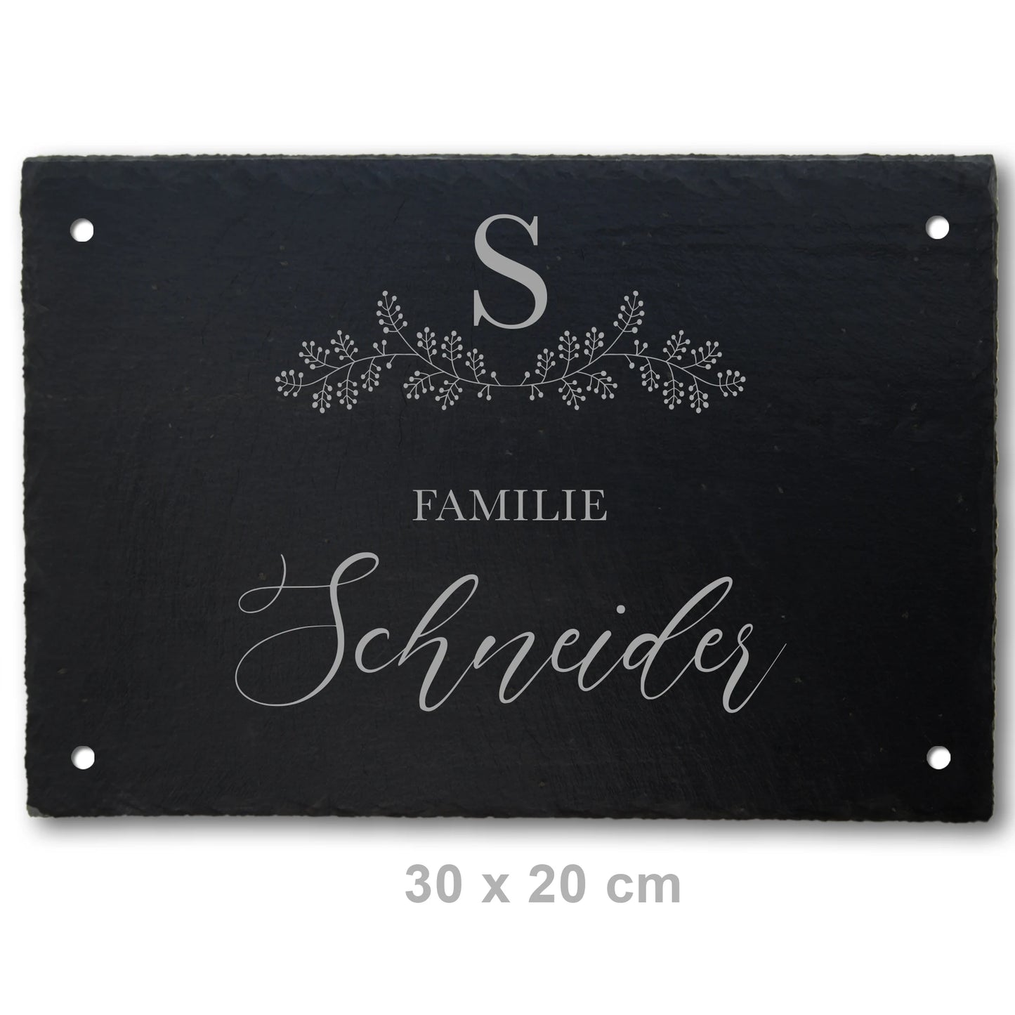 Türschild aus Schiefer - Gravur Motiv MONOGRAM - Jeske Design