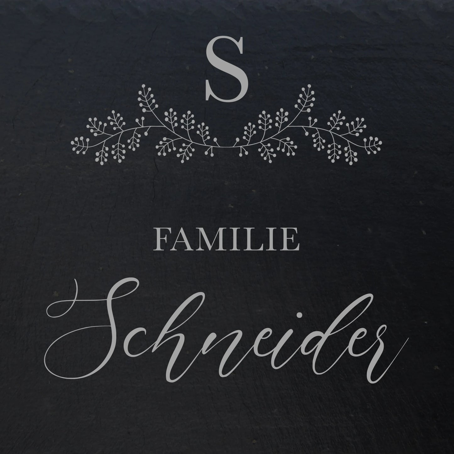 Türschild aus Schiefer - Gravur Motiv MONOGRAM - Jeske Design