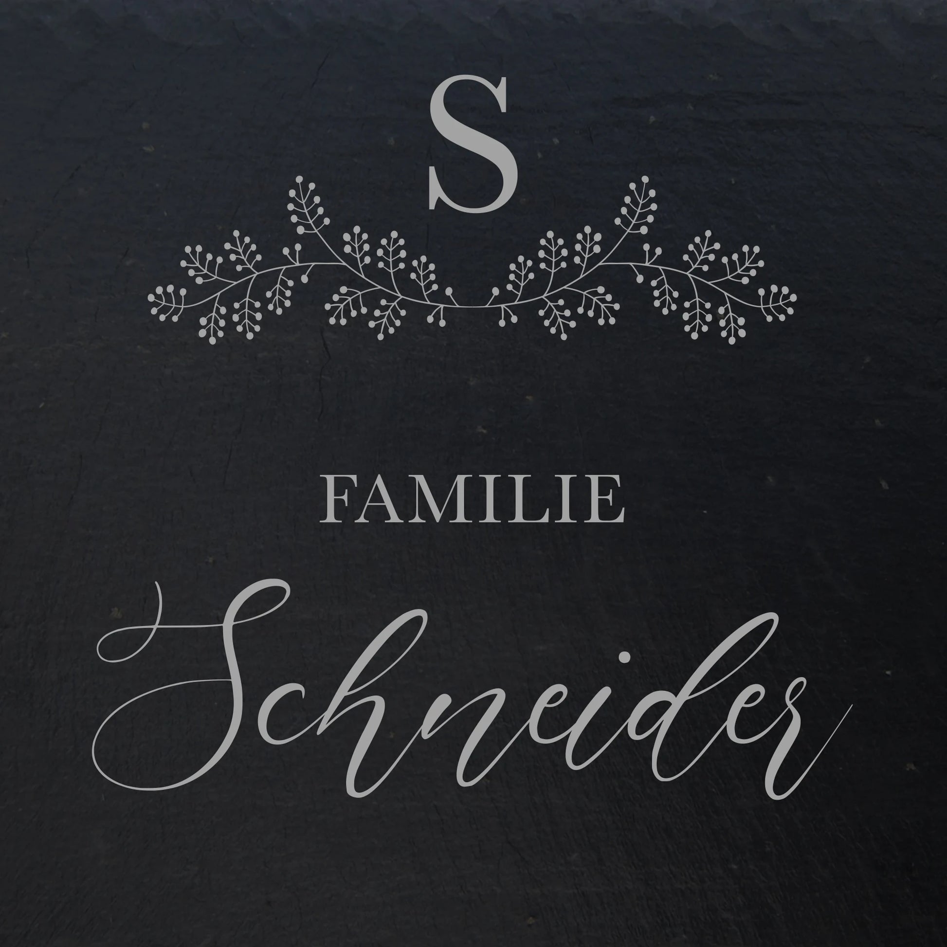 Türschild aus Schiefer - Gravur Motiv MONOGRAM - Jeske Design