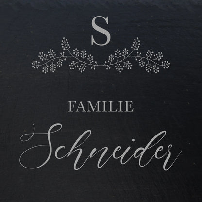 Türschild aus Schiefer - Gravur Motiv MONOGRAM - Jeske Design