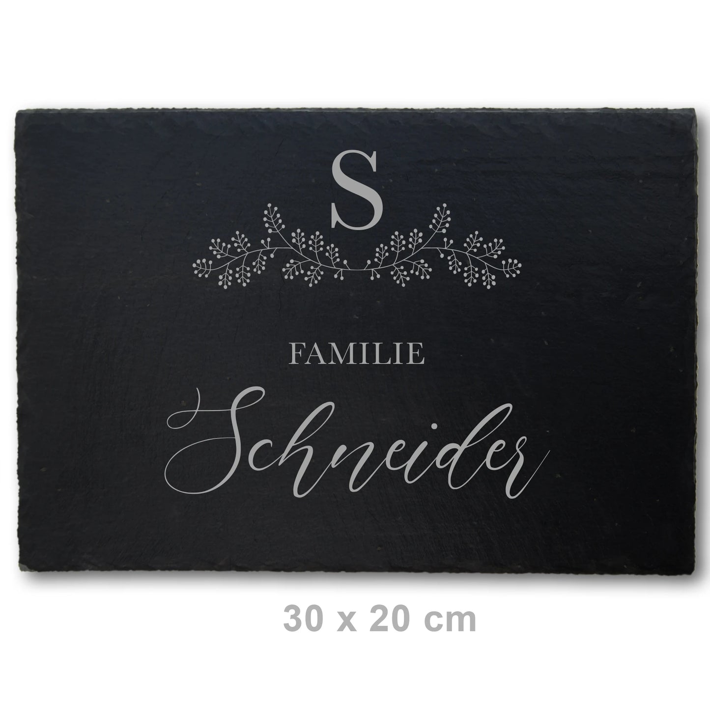 Türschild aus Schiefer - Gravur Motiv MONOGRAM - Jeske Design