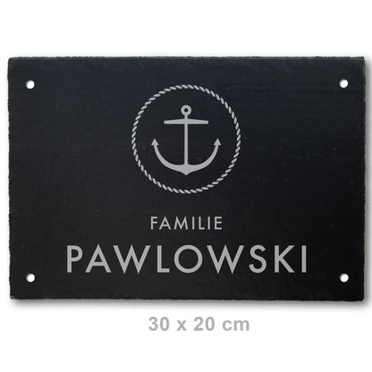 Schiefer Türschild - maritimes Motiv ANKER - Jeske Design