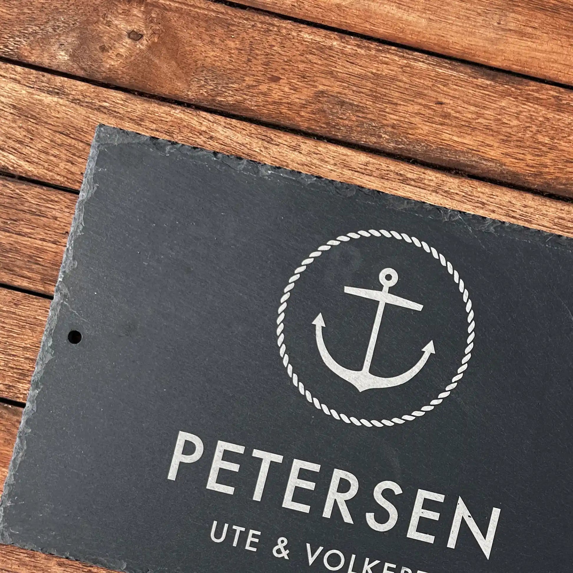 Schiefer Türschild - maritimes Motiv ANKER - Jeske Design
