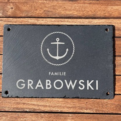Schiefer Türschild - maritimes Motiv ANKER - Jeske Design