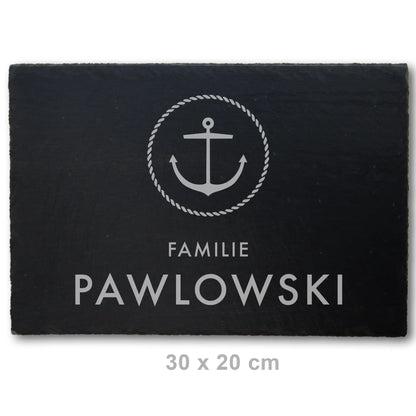 Schiefer Türschild - maritimes Motiv ANKER - Jeske Design