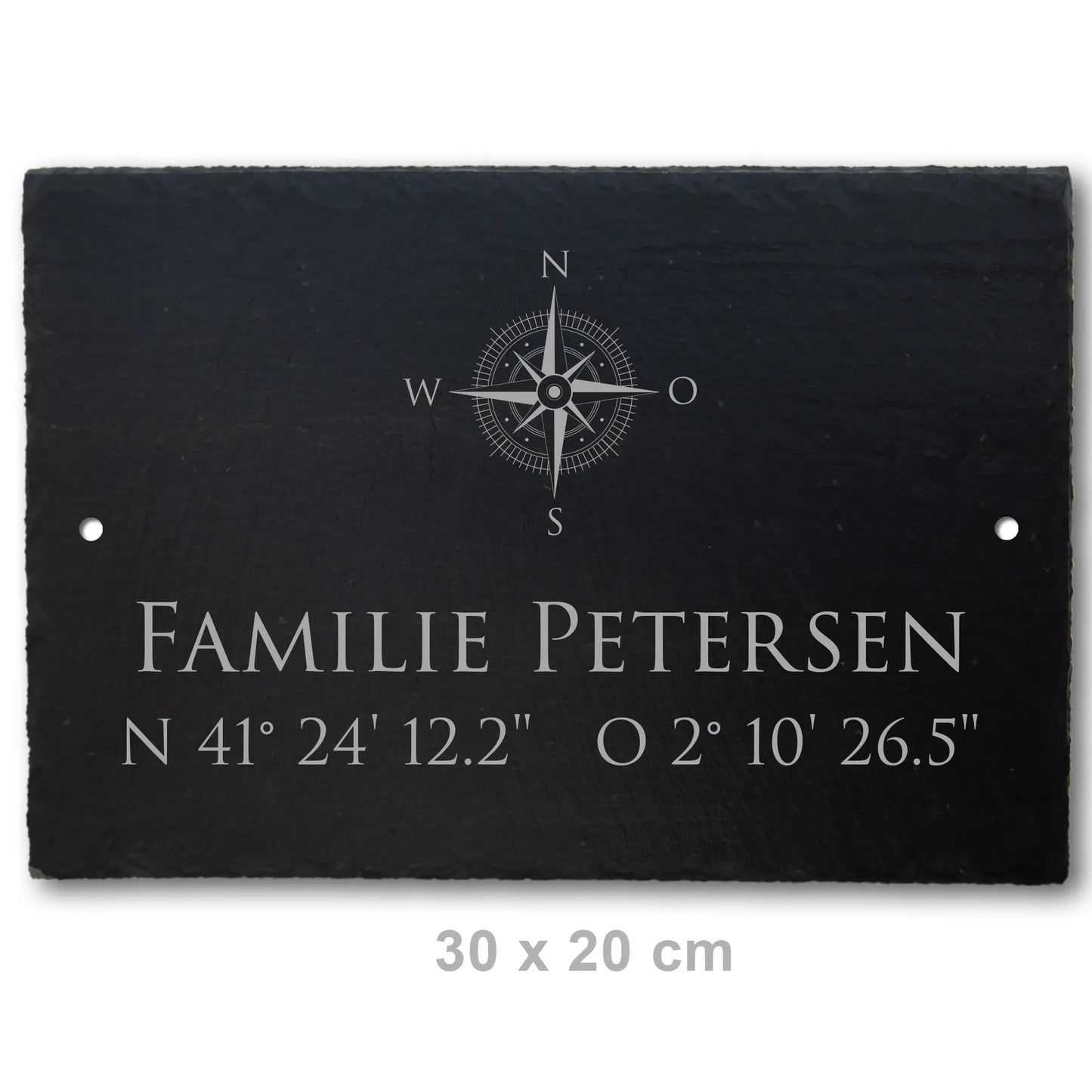 Schiefer Türschild - Motiv KOMPASS - Jeske Design