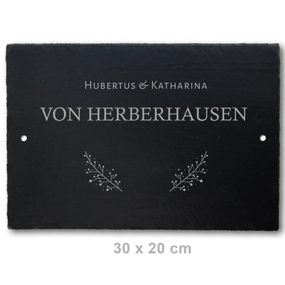Türschild aus Schiefer - Gravur Motiv POSCHMANN - Jeske Design