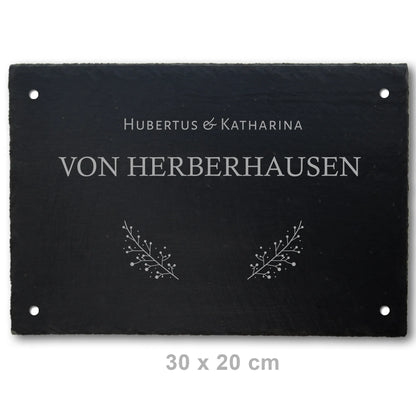 Türschild aus Schiefer - Gravur Motiv POSCHMANN - Jeske Design