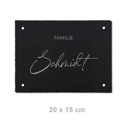 Schiefer Türschild - Motiv HOHLMEYER - Jeske Design