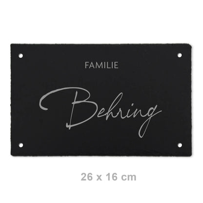 Schiefer Türschild - Motiv HOHLMEYER - Jeske Design