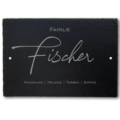 Schiefer Türschild - Motiv HOHLMEYER - Jeske Design