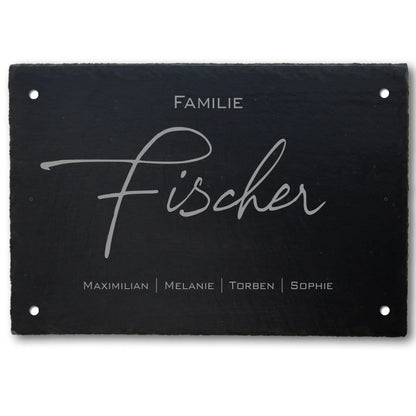 Schiefer Türschild - Motiv HOHLMEYER - Jeske Design