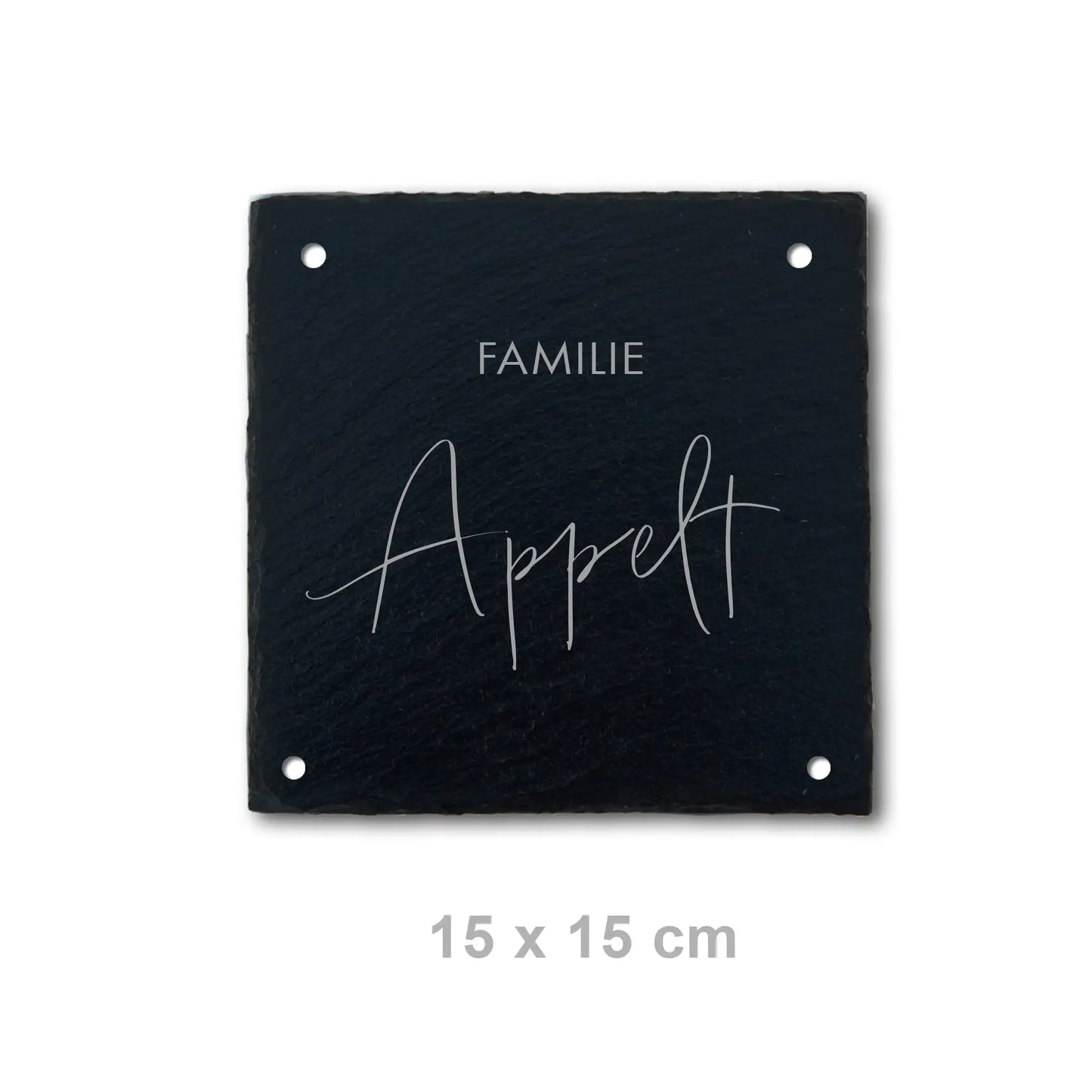 Namensschild aus Schiefer - Gravur Motiv APPELT - Jeske Design