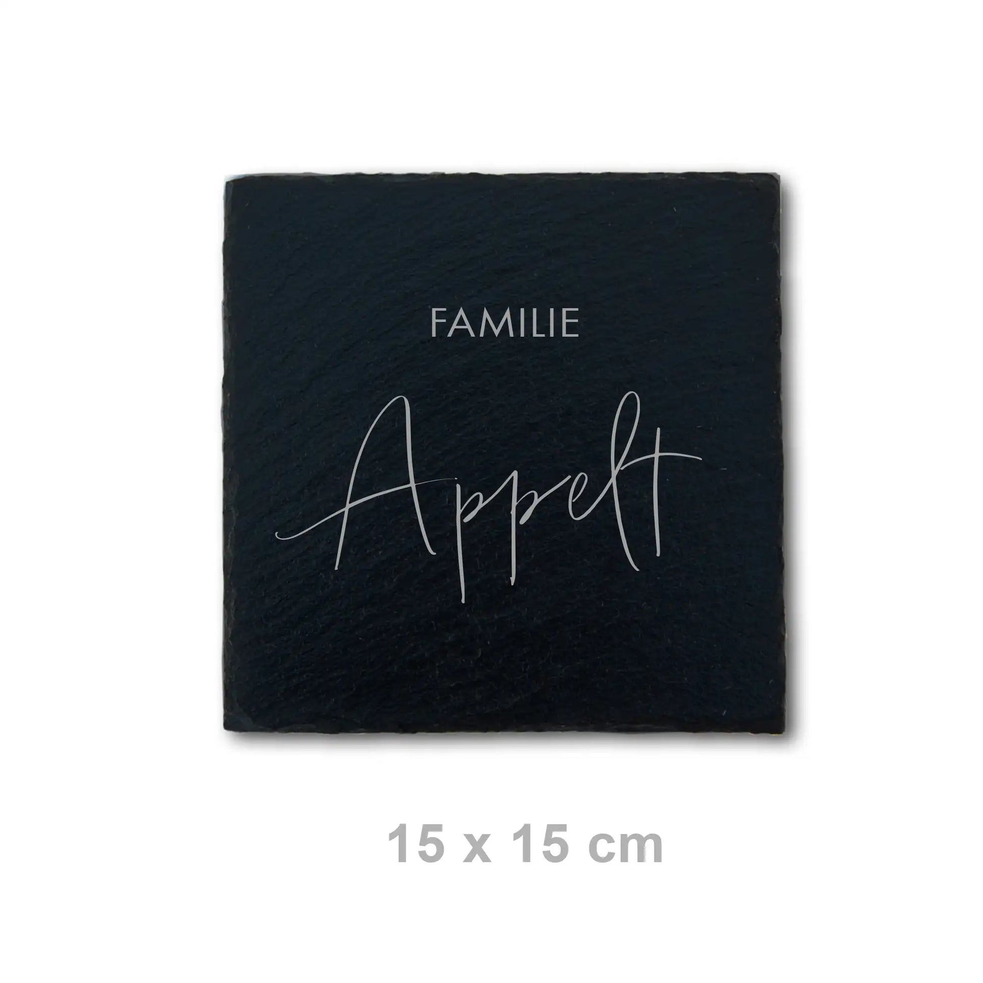 Namensschild aus Schiefer - Gravur Motiv APPELT - Jeske Design