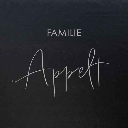 Namensschild aus Schiefer - Gravur Motiv APPELT - Jeske Design