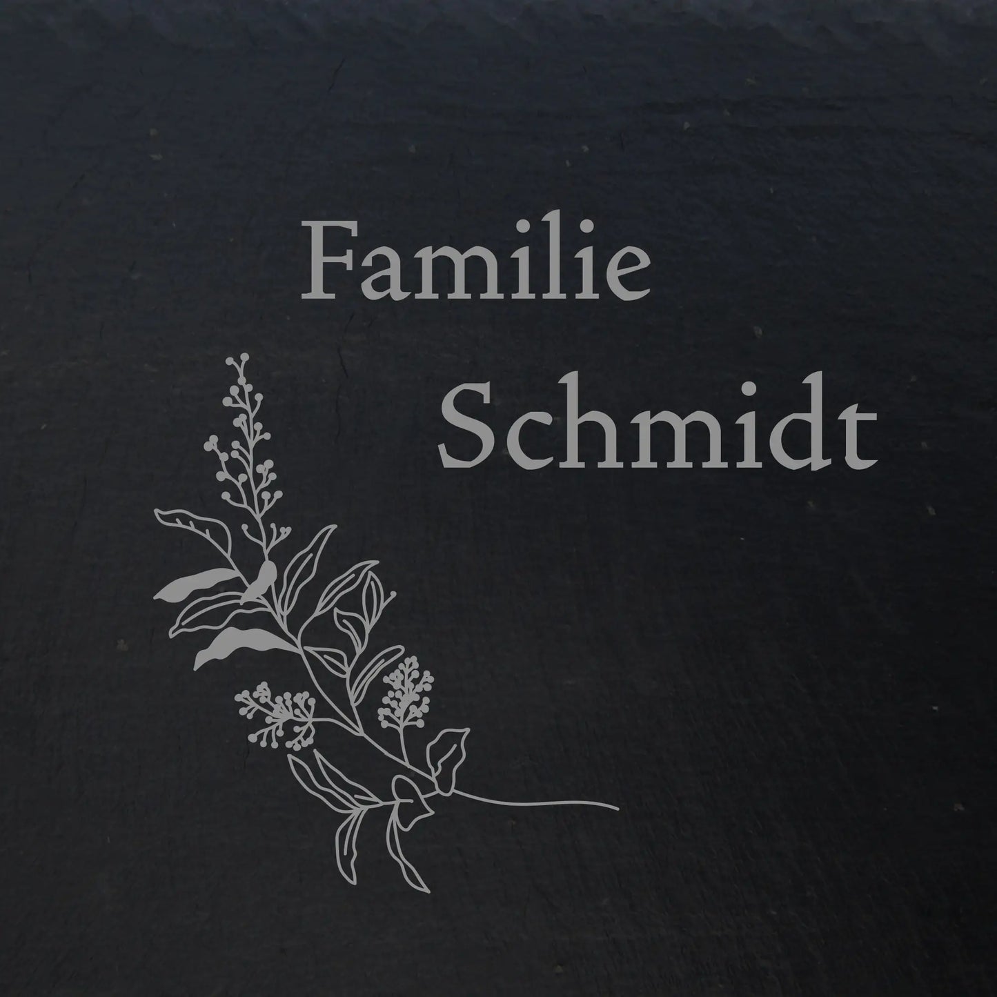 Türschild aus Schiefer - Gravur Motiv HERBAL - Jeske Design