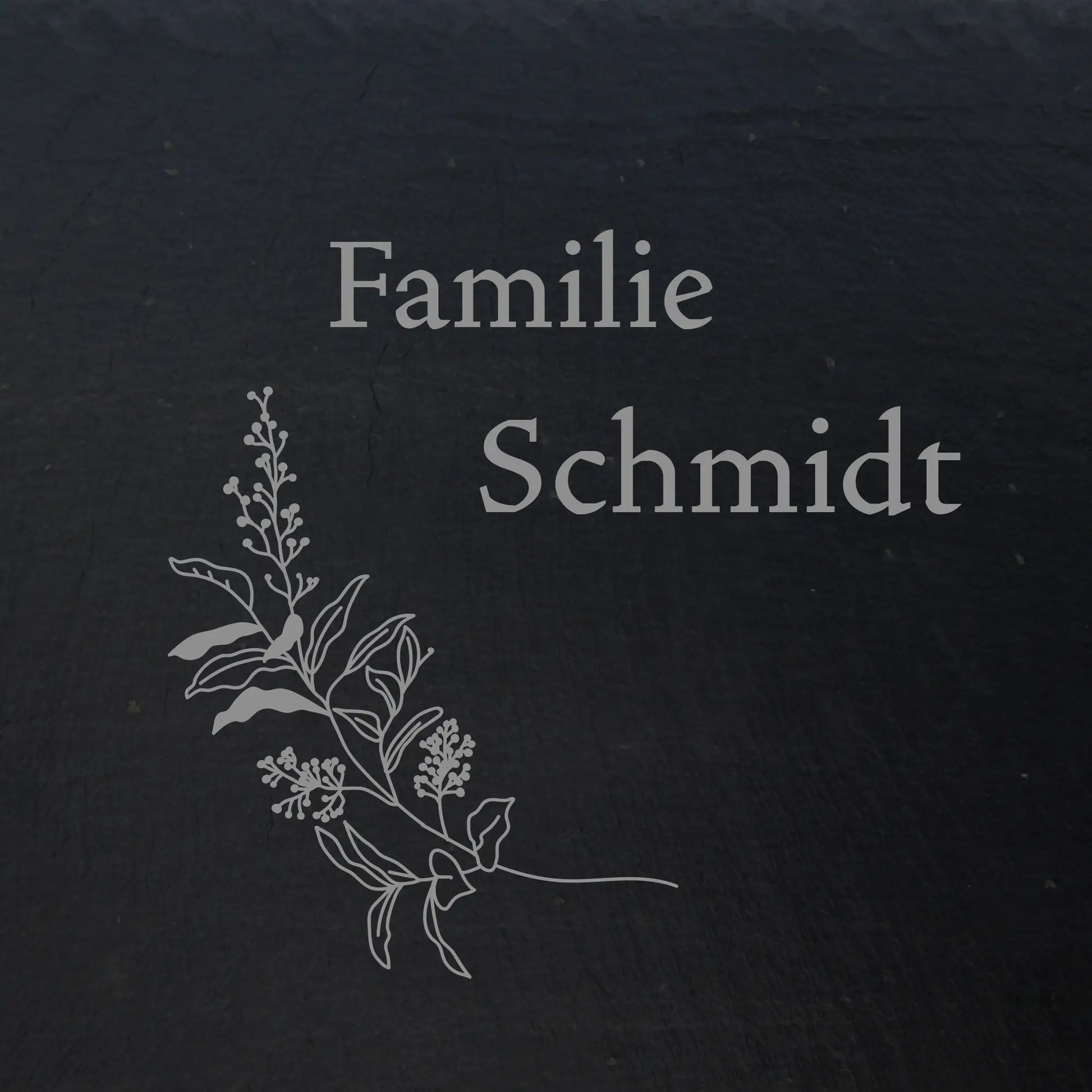 Türschild aus Schiefer - Gravur Motiv HERBAL - Jeske Design