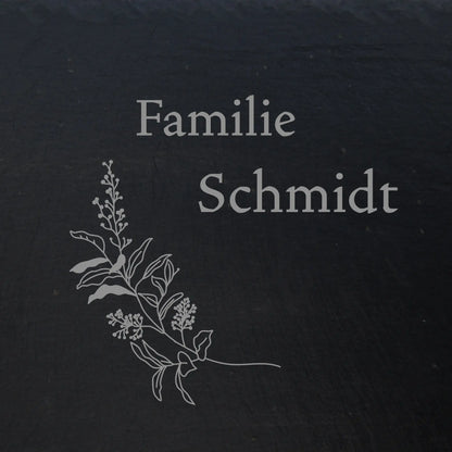 Türschild aus Schiefer - Gravur Motiv HERBAL - Jeske Design